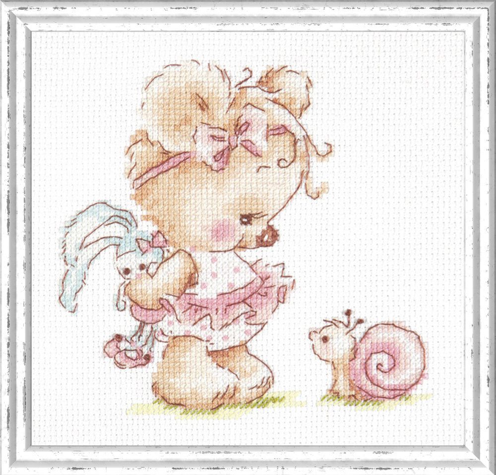 Набор для вышивания нитками Чудесная игла, Я с тобой дружусь!, 13х13 см