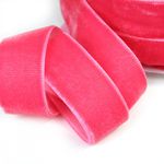 Лента бархатная (тесьма) 20.0 мм / 22.86±1 метров, арт.20VR27 нейлон цв.яр.розовый