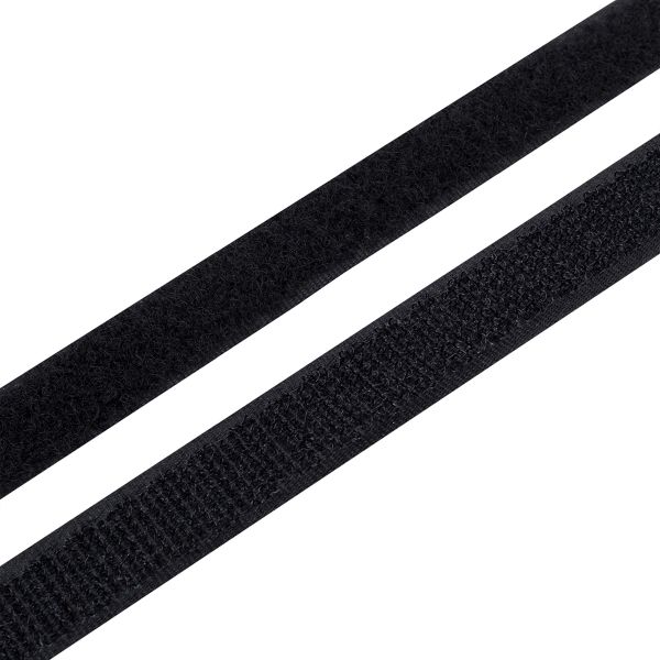 Лента контактная липучка (велкро) пришивная 16 мм, / 25 метров, черный, ПАРА (крючок+петля), качество 