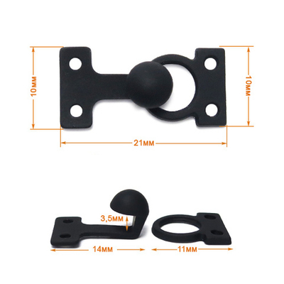 Крючки пришивные декоративные 10х21 мм, черная резина, 10 шт