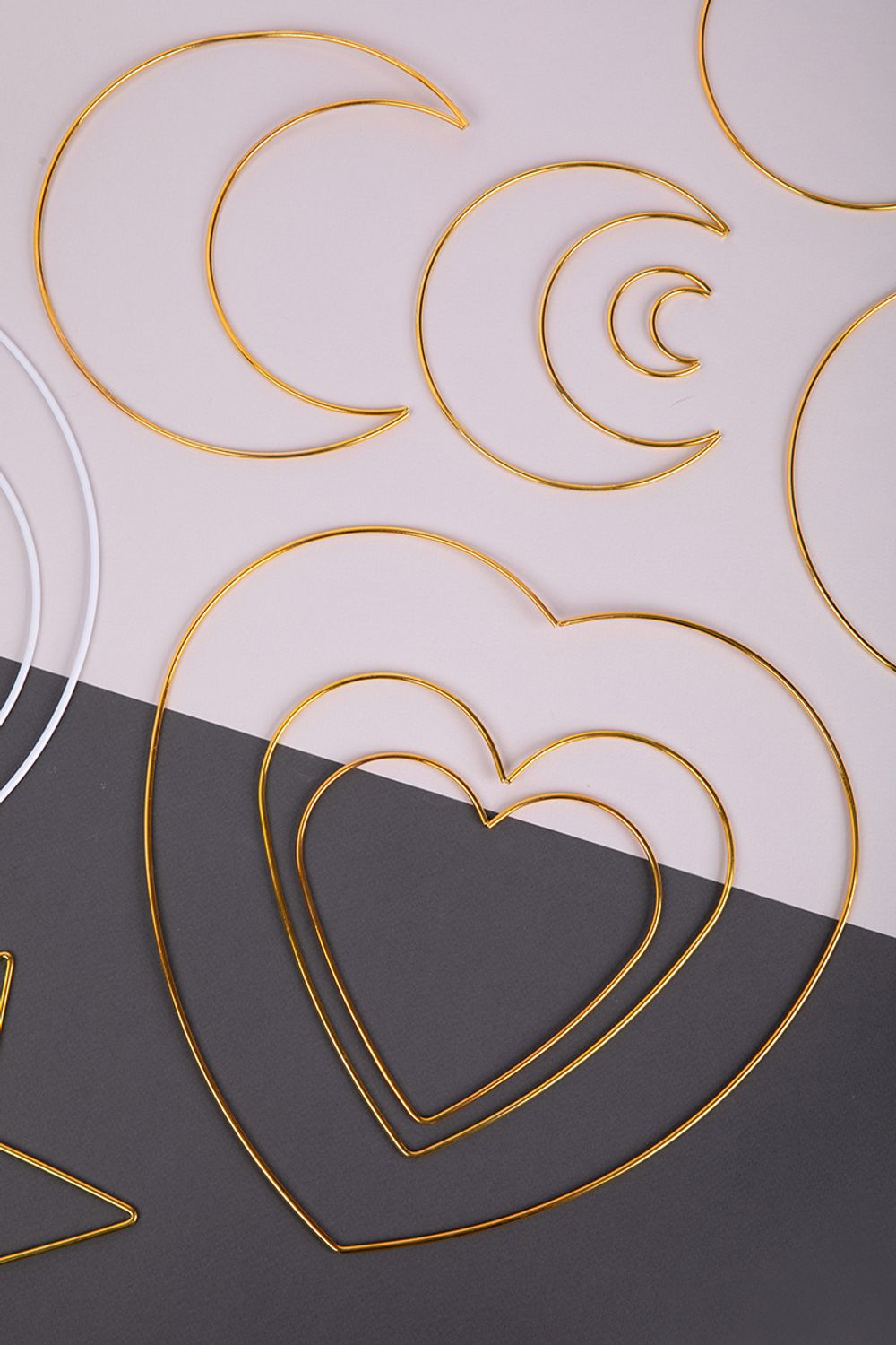 Каркас для рукоделия сердце (заготовка) сталь металл, под золото, Gamma RKH-030