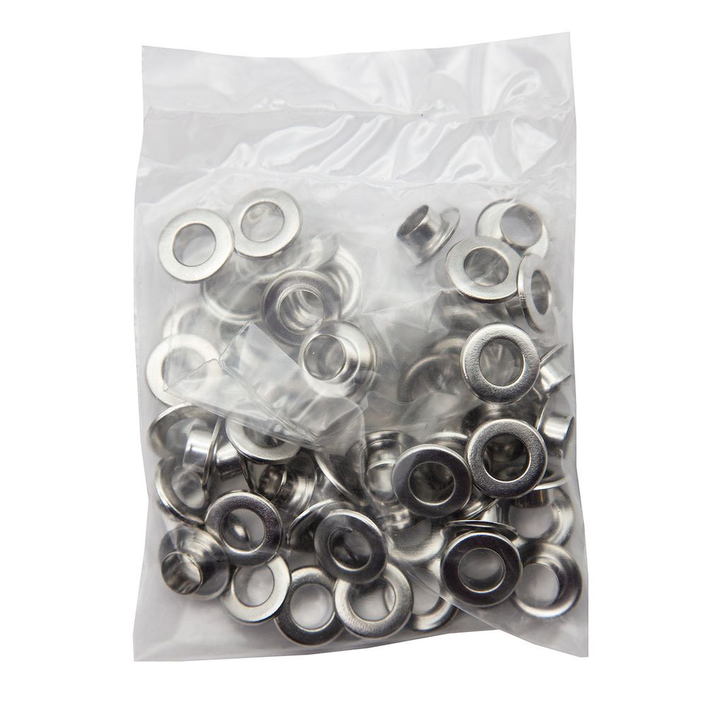 Люверсы металл ⌀_8.0 мм (внутр.), латунь, цв.никель плоский, 50 шт, BIG