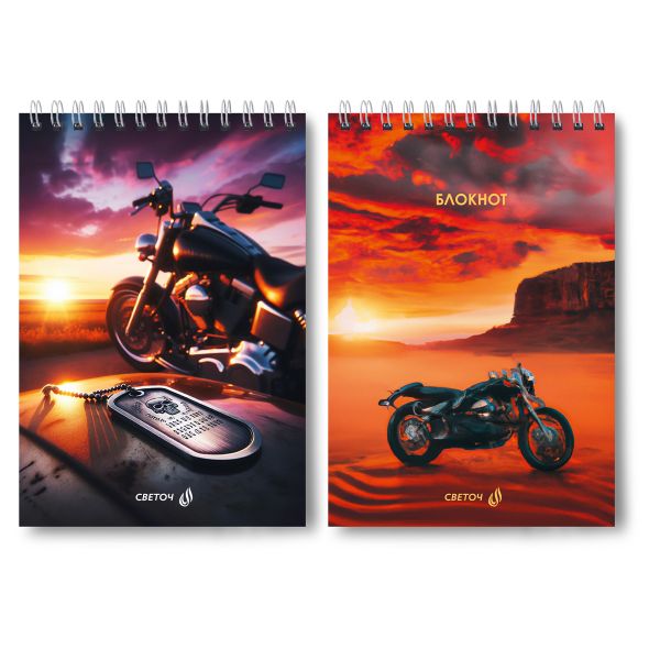 Блокнот на гребне A5 80 л., 4 шт, клетка, Прогулки под луной 01237, Светоч Б126