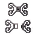 Крючки пришивные декоративные 24х15 мм, олово (чер.никель)), 6 шт