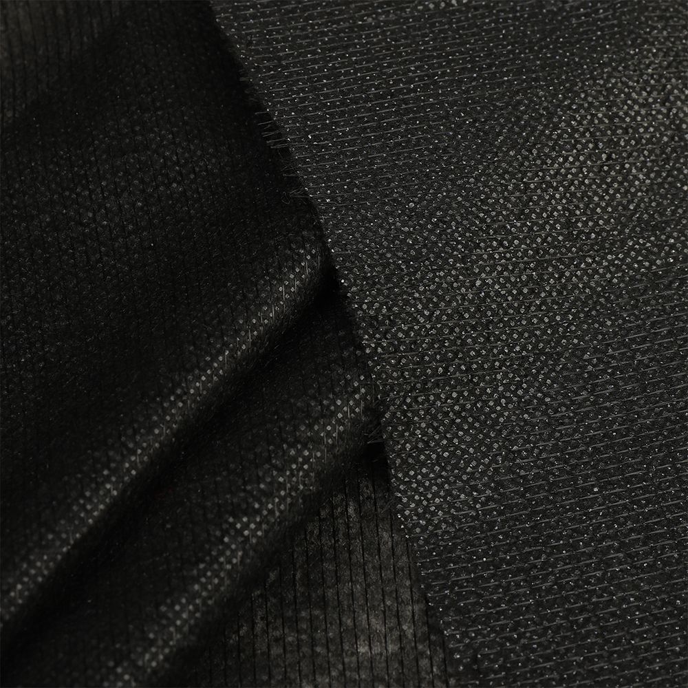 Флизелин клеевой точечный нитепрошивной 44 г/м², цв.черный, шир.90см, 100м