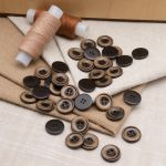 Пуговицы 4 прокола 24L=15 мм, пластик (имитация дерева), col.B темно-коричневый, 36 шт, CN2821