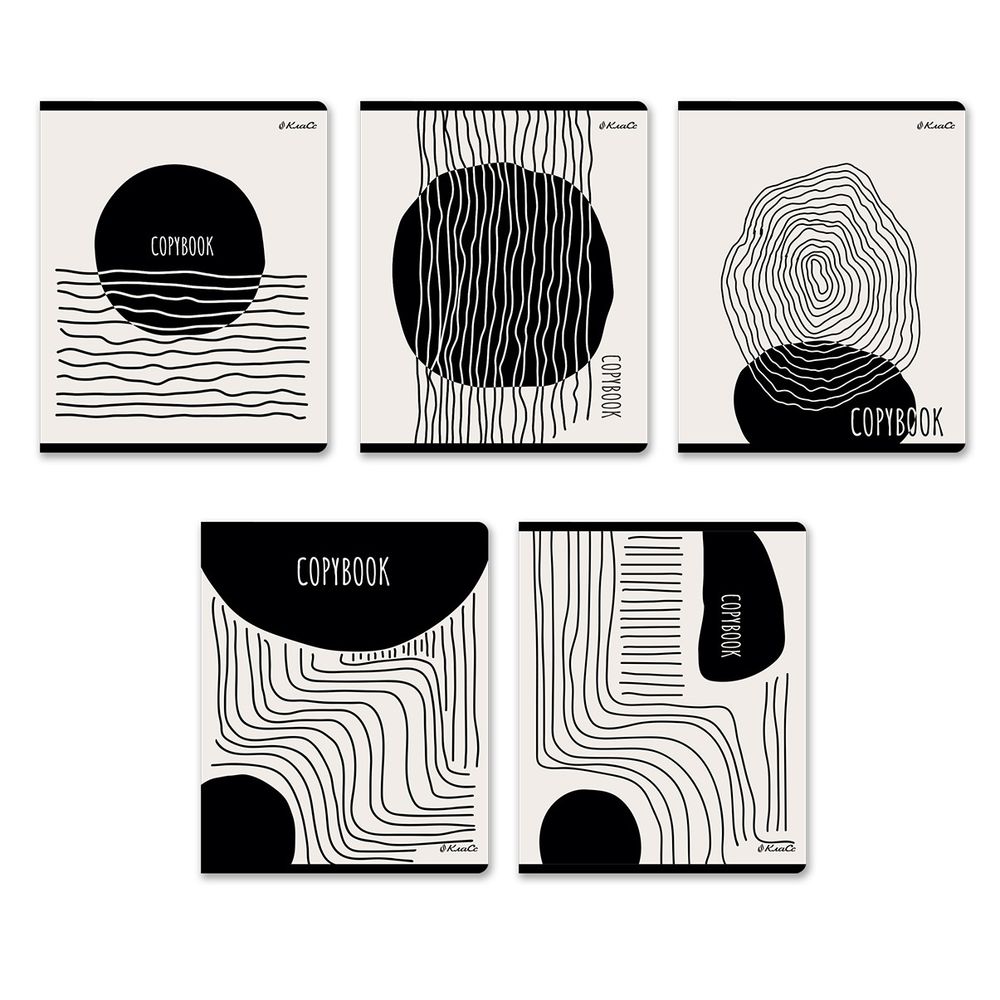 Тетрадь ученическая общая, выборочный лак, A5+ 96 л. на скобе 60 г/м², белизна 100%, 5 шт, клетка в термоусадочной пленке, 000778 Всё сложное просто, Светоч 96ТЕТк-003