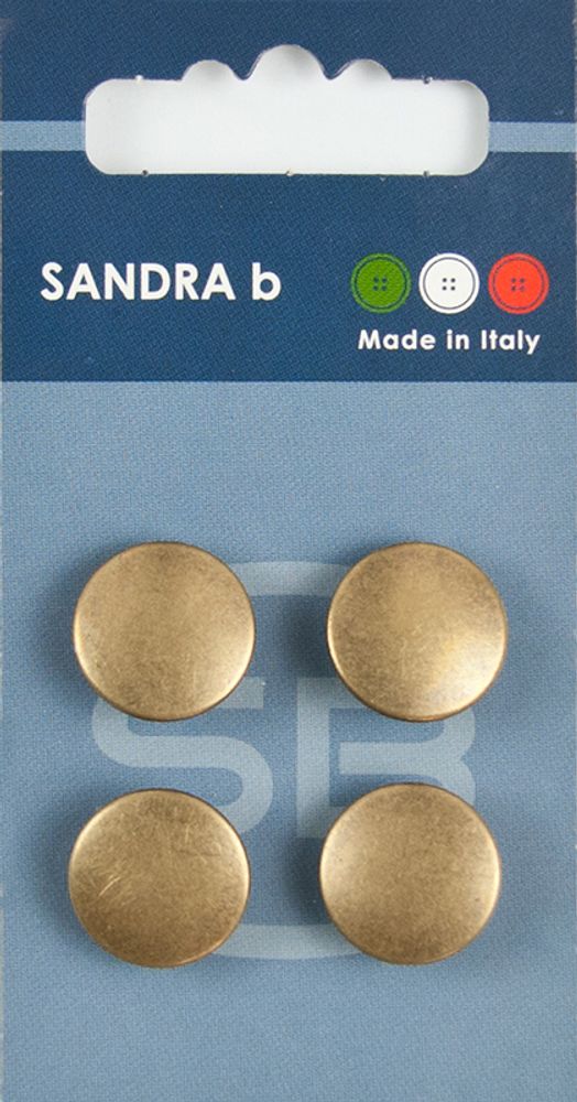 Пуговицы Sandra, 15 мм, 4 шт, металл, медный, 160770