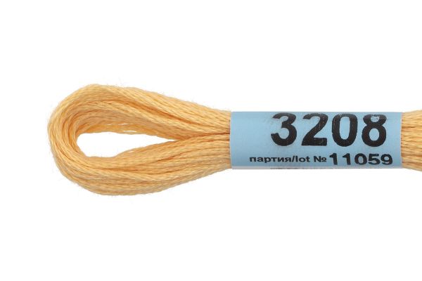 Мулине Gamma 100% хлопок, цв.3208 т.кремовый, 24 мотка по 8 метров