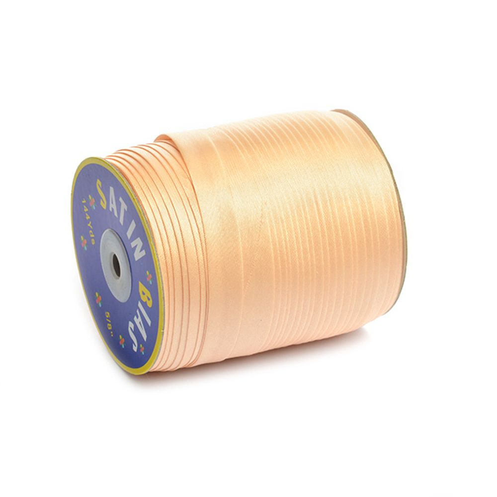 Косая бейка атласная 15 мм / 132±1 метра, BS, 597636, цв.F291 бл.бежевый