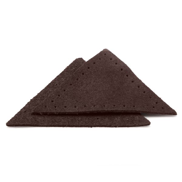 Заплатки пришивные из замши треугольник 6х6х6 см, с перфорацией, 2 шт, 21 темно-коричневый, 59902