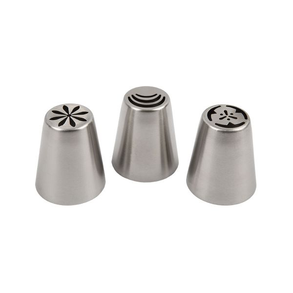 Набор кондитерских насадок металл, 3 шт, №04 металл, S-Chief SHF-0118