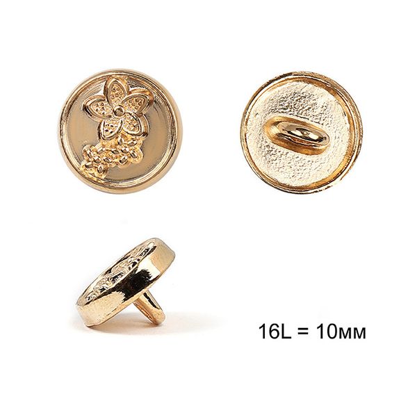 Пуговицы на ножке металл С-ME304 цв.золото 16L-10мм, 36 шт