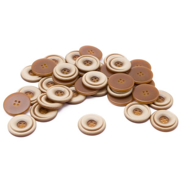 Пуговицы 4 прокола 46L=30 мм, пластик (имитация дерева), col.C светло-коричневый, 36 шт, CN2821