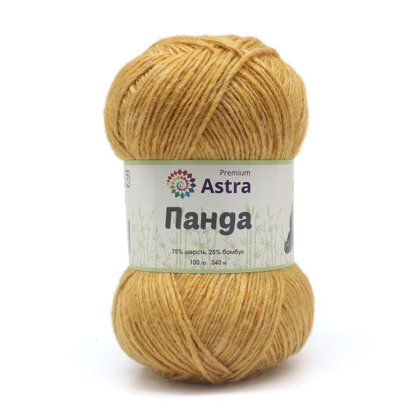 Пряжа Astra Premium (Астра Премиум) Панда (Panda) / уп.2 мот. по 100 г, 240 м, 295 охра
