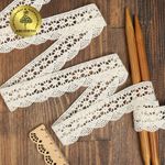 Кружево вязаное (тесьма) хлопковое 17 мм / 10 метров, TBY.1005, молочный, Kruzhevo