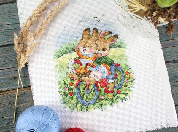 Набор для вышивания нитками МП Студия М-767, Прокачу с ветерком, 19х15 см