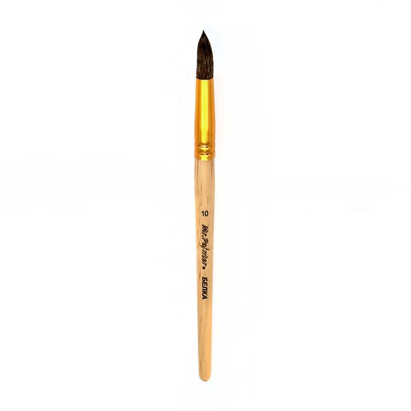 Кисть белка круглая №10, 5 шт, короткая ручка, Mr.Painter SQR 301-10
