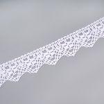 Кружево вязаное (тесьма) хлопковое 30 мм / 25 метров, одностор. (01 белый)