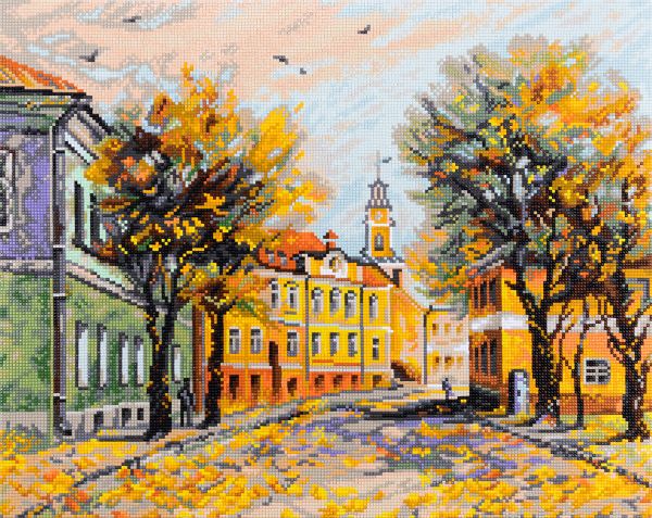 Алмазная (кристальная) мозаика Фрея, на подрамнике Красочная осень, 50х40 см