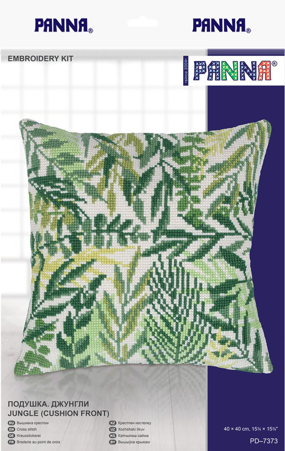 Набор для вышивания нитками Panna, Подушка. Джунгли, 40х40 см