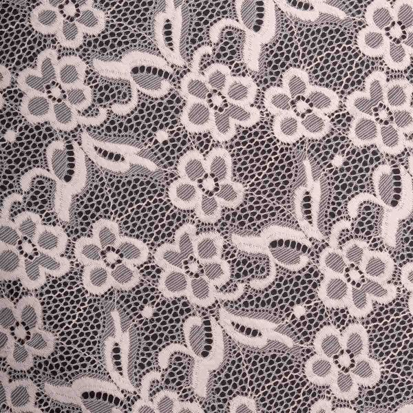 Кружево бельевое эластичное 400 мм / 3.4 метра, цвет молочный