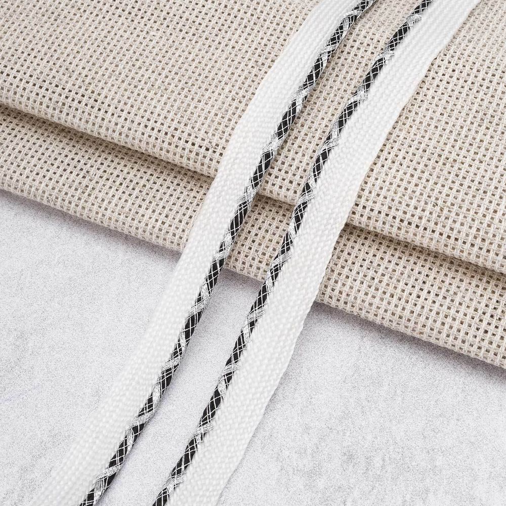 Кант декоративный с люрексом 11 мм / 27.43 метров, 05 белый/серебро, 3Al303