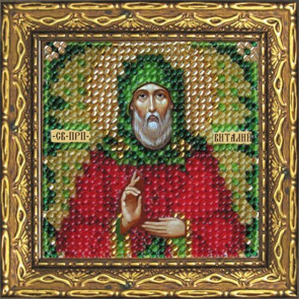 Вышивальная мозаика, Икона Св. Прп. Виталий, 6.5х6.5 см
