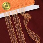 Кружево отделочное в стиле "трикотаж" 20 мм, диз. 280, цв.11 оранжевый, уп. 27,4 м