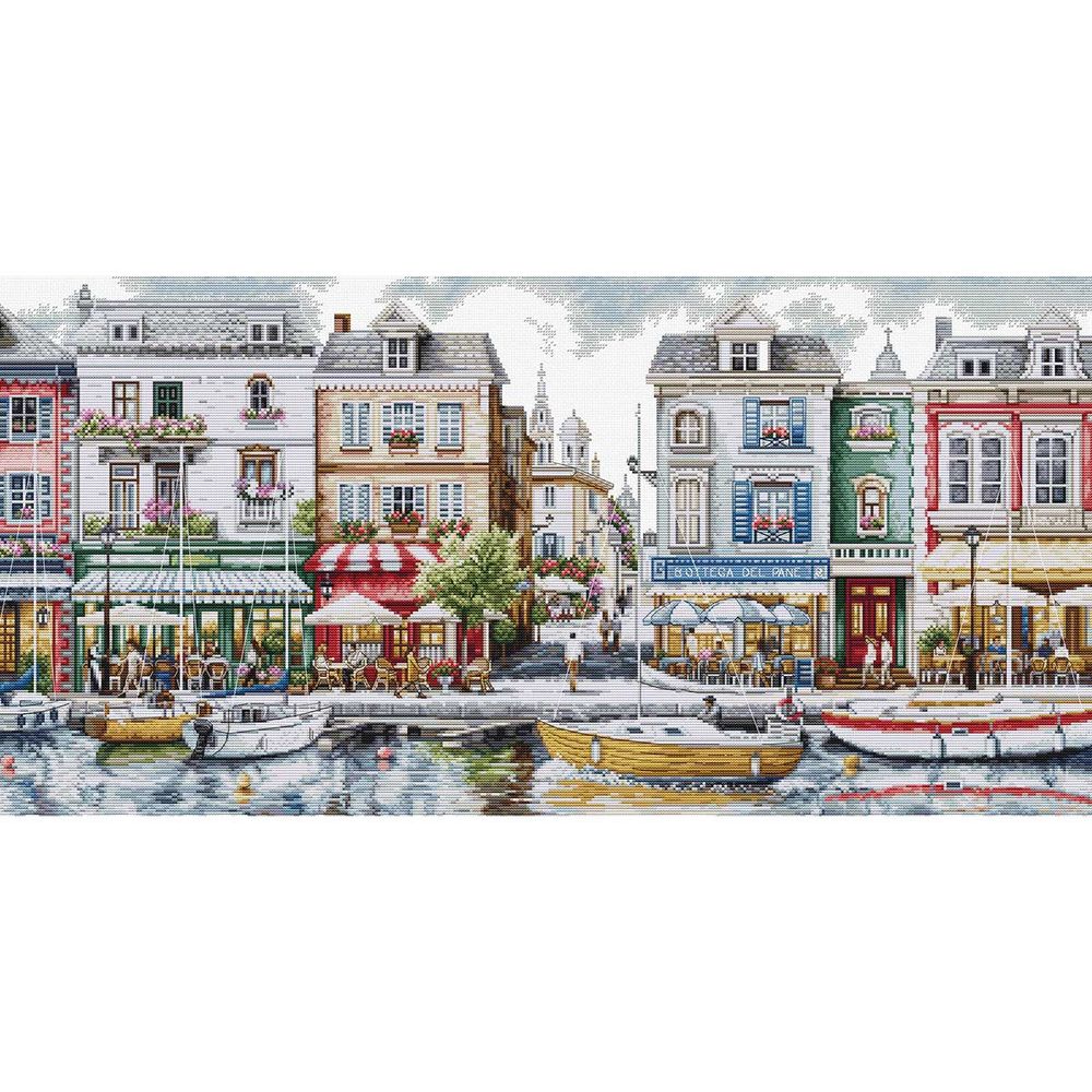 Набор для вышивания нитками Luca-S BU5103, Набережная 64х32см