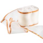 Лента капроновая для бантов 75 мм, / 25 метров, с метал. кромкой, белый/ под бронзу, Gamma С 3502 с метал. кромкой