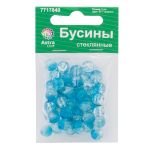 Бусины стекло ⌀8 мм, кракле, 46 шт, Astra&Craft, SY 7 градиент прозрачный/голубой, 1301138