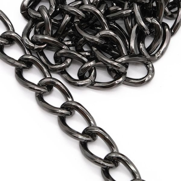 Цепь алюминиевая 18х11,8 мм, 10 м, чер.никель