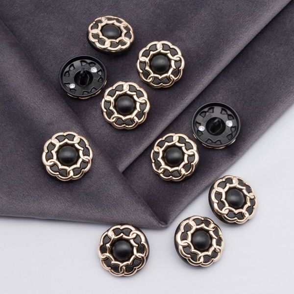 Пуговицы на ножке 36L=23 мм, металл, GD.Black (золото-черный), 10 шт, MP13