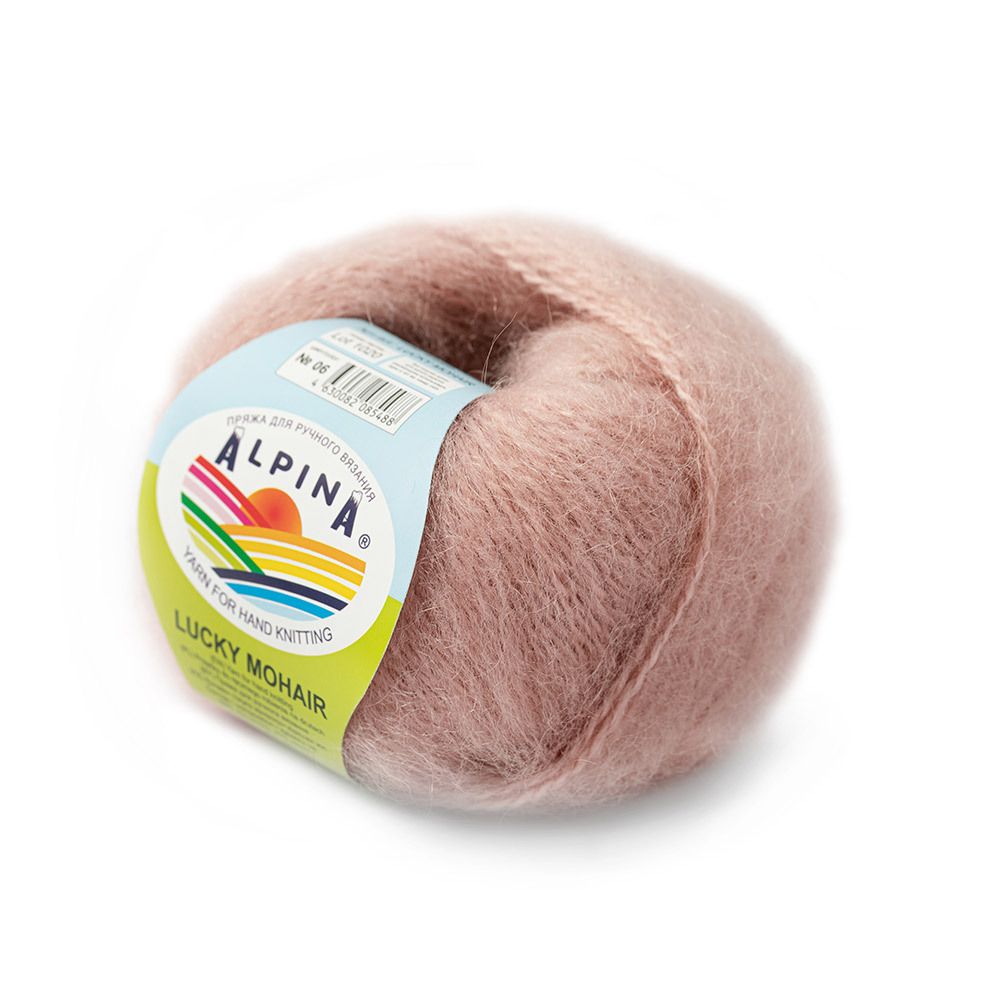 Пряжа Alpina Lucky Mohair / уп.10 мот. по 50 г, 150м, 06 античная роза