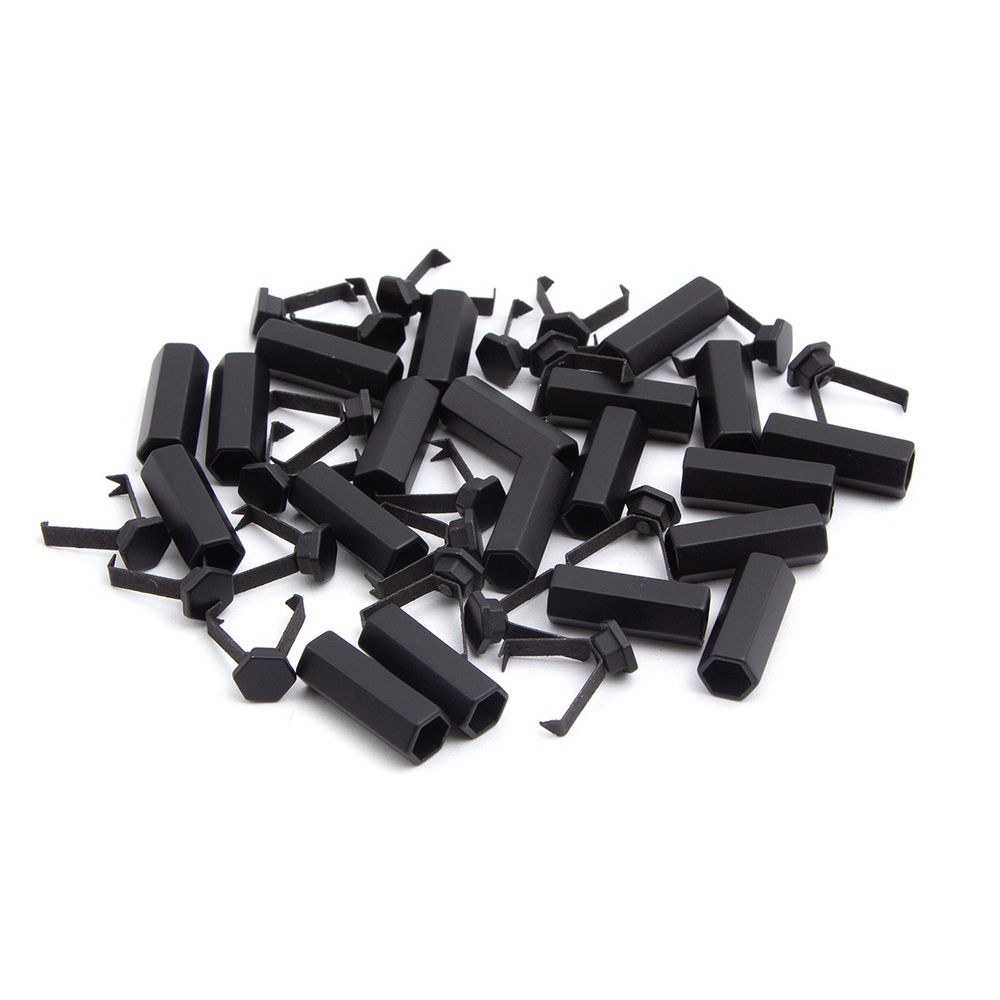 Наконечник для шнура металл шестигранный 20х7 мм, металл, черный, 6660-0100, 20 шт