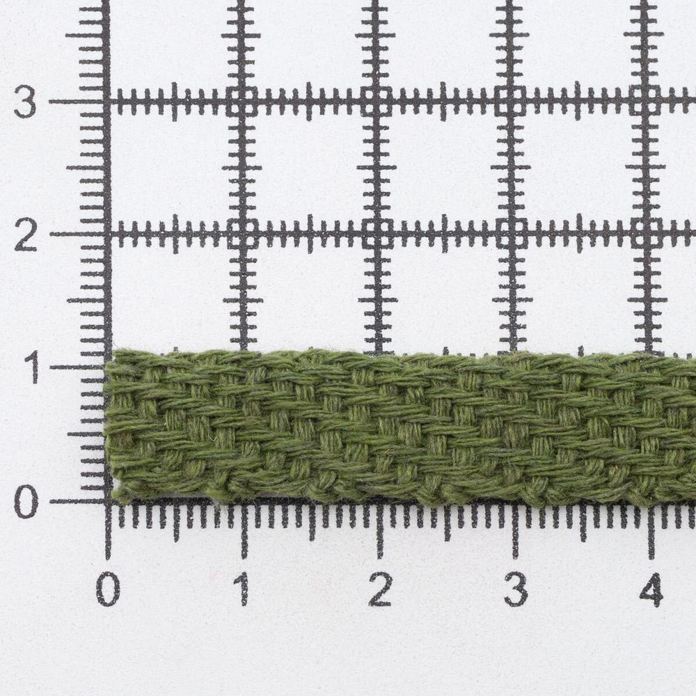 Шнур плоский плетеный х/б ⌀10.0 мм / 20 метров, цв.12 хаки, С3862Г17