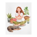 Тетрадь Cozy home A5 48 л. на скобе 60 г/м², 10 шт, клетка, SVT 481921 01 девушка и собака, Светоч