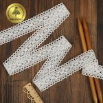 Кружево вязаное (тесьма) 30 мм / 10 метров, TBY.2442 цв.белый, Kruzhevo