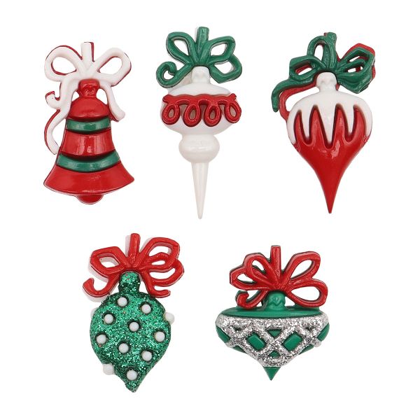 Украшения пуговицы декоративные фигурки Рождественские украшения пластик, 5 штук, Dress It Up