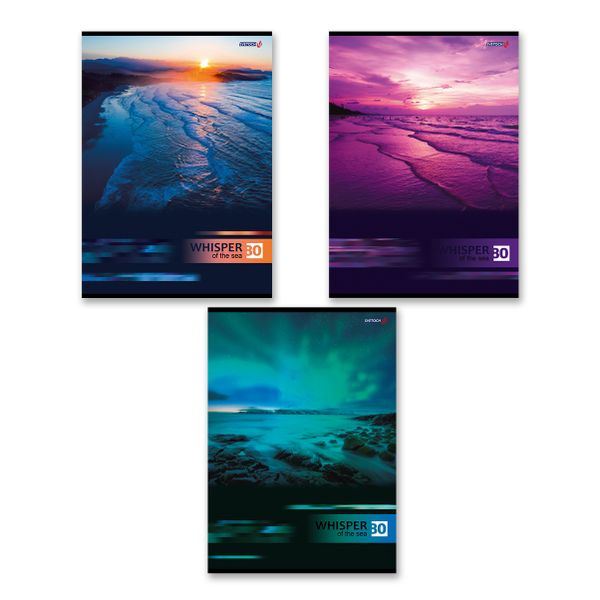 Тетрадь ученическая общая, глянцевая ламинация, A4 80 л. на скобе 65 г/м², белизна 100%, 6 шт, клетка, 000461 Ночные просторы, Светоч 80ТСК4_3_2_1