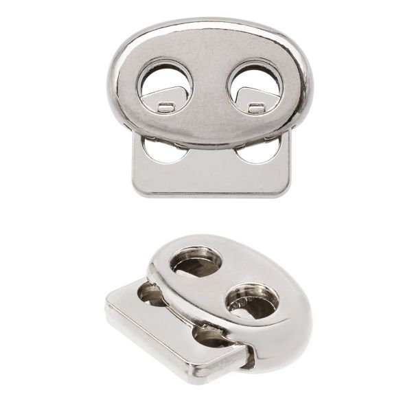 Фиксатор для шнура металл 1 отв., 15х17.8 мм, (in ⌀4 мм), 25 шт, серебристый, MFR13