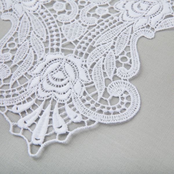 Пришивная кружевная вставка 270 мм, гипюр, 10 шт, Турция, белый, Gamma GIC-35-01