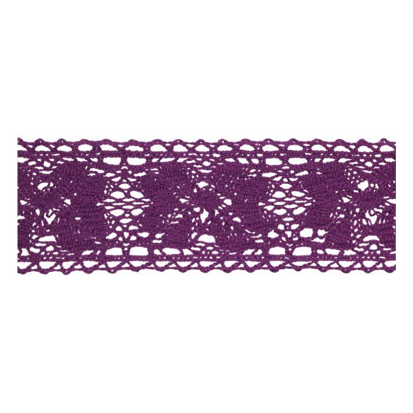 Кружево вязаное (тесьма) 32 мм / 22.8 м, 143 фиолетовый, Gamma HVK-29