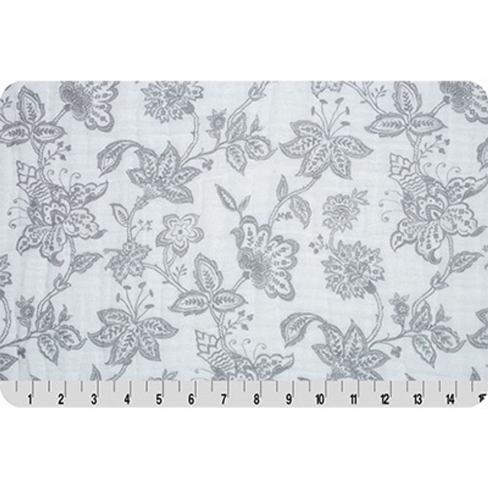 Ткань для пэчворка Peppy Embrace (марлевка), отрез 100х125 см, 120 г/м², garden toile steel, Shannon Fabrics