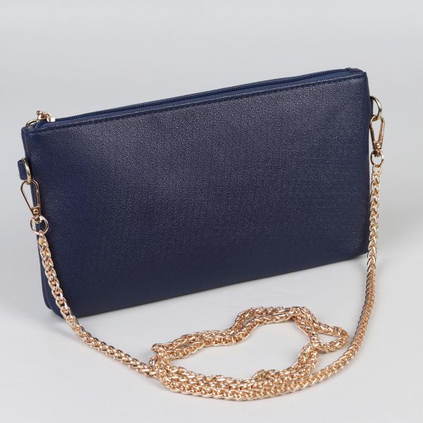 Цепочка для сумки с карабинами железо d0,7смх120см золотой