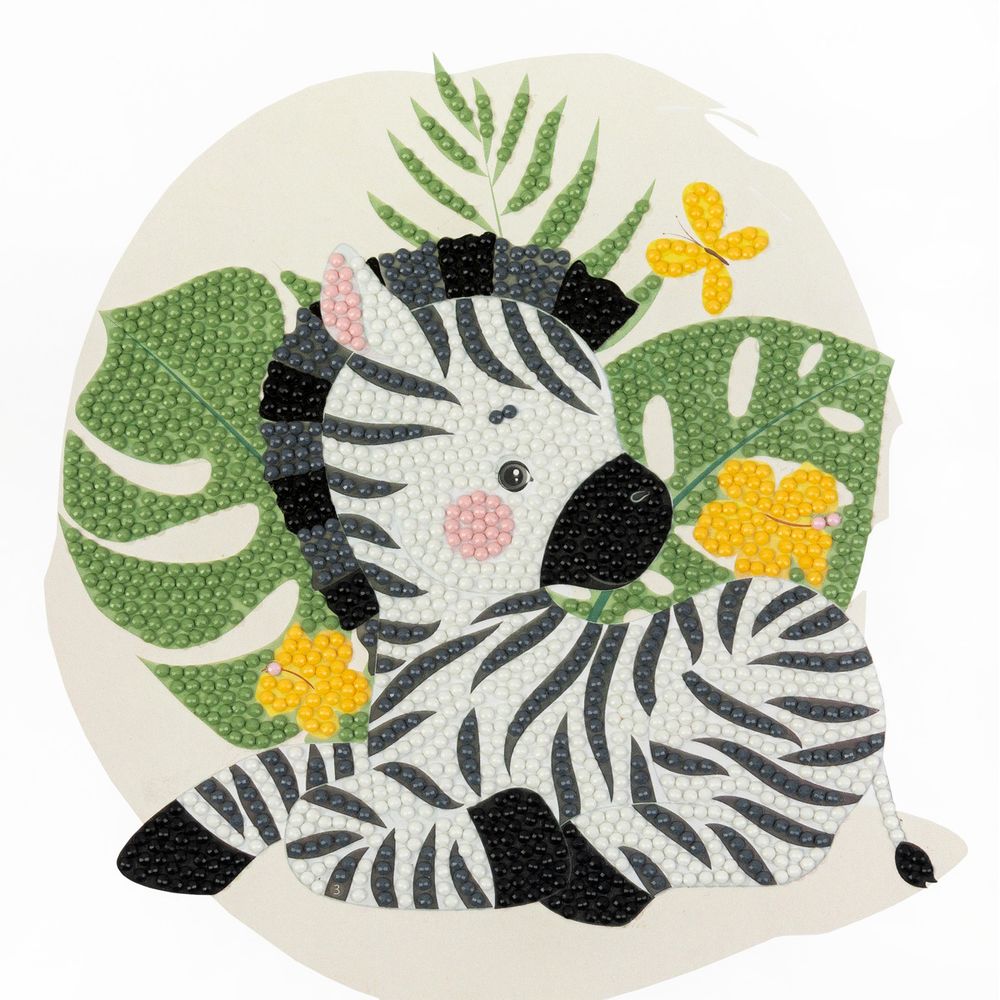 Алмазная (кристальная) мозаика Фрея ALBP-313, постер Милая зебра, 20х20 см