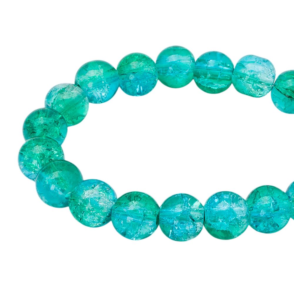 Бусины стекло ⌀8 мм, кракле, 46 шт, Astra&Craft, SY 29 градиент голубой/зеленый, 1301138