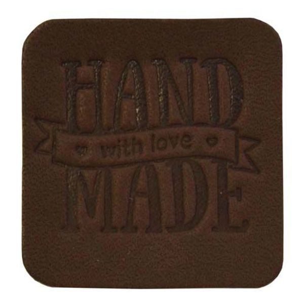 Термоаппликация из кожи Hand Made 3х3см, 100% кожа, 40 светло-коричневый