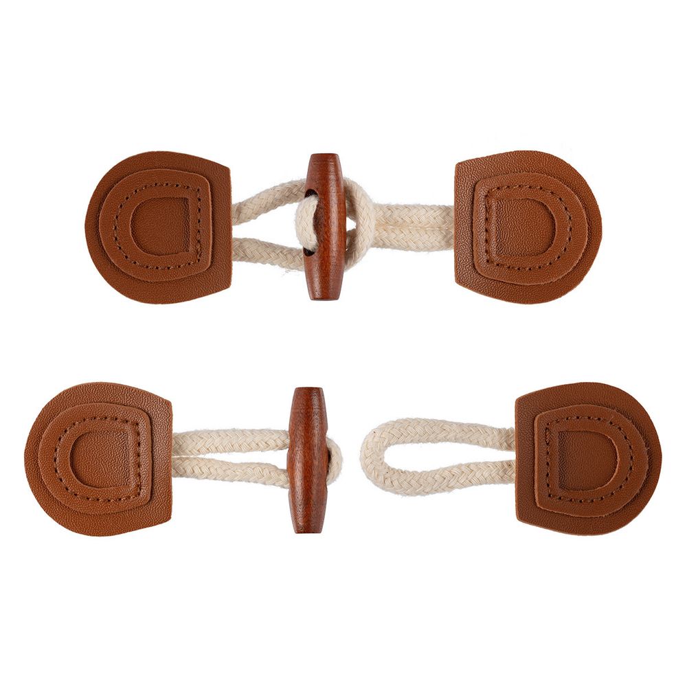 Пуговицы 160 мм, 4 шт, искусственная кожа текстиль, №290 терракотовый, Blitz DRN 0116